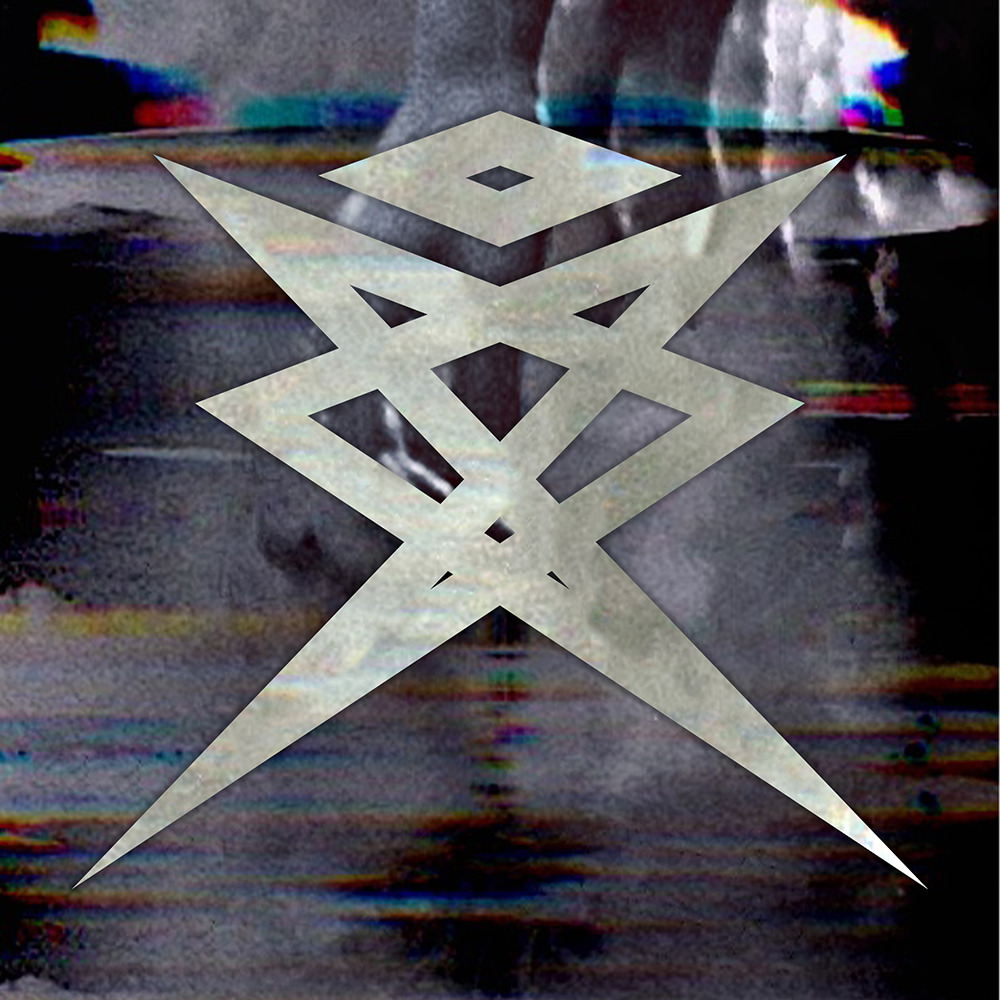 The inverted NNWHEN logo superimposed on glitched image of an arm